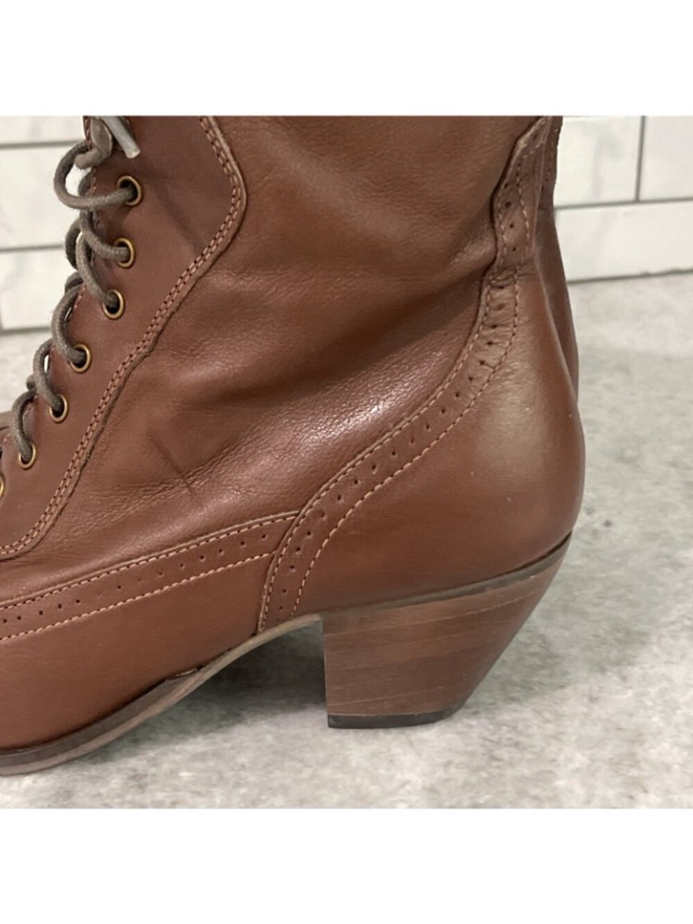 Rawhide Abilene Boots Size 7.5 Victorian Lace Up Brown Leather Cosplay Packer - Picture 13 of 16
